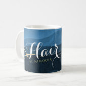 Friseursalon Friseursalon Moderne Blue & Gold Sche Kaffeetasse (Vorderseite Links)