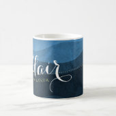 Friseursalon Friseursalon Moderne Blue & Gold Sche Kaffeetasse (Mittel)
