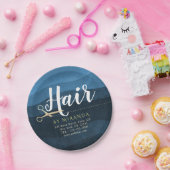 Friseursalon Friseursalon Moderne Blue & Gold Sche Pappteller (Party)
