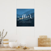 Friseursalon Friseursalon Moderne Blue & Gold Sche Poster (Küche)