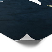 Friseursalon Friseursalon Moderne Blue & Gold Sche Poster (Ecke)