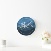 Friseursalon Friseursalon Moderne Blue & Gold Sche Runde Wanduhr (Zuhause)
