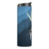 Friseursalon Friseursalon Moderne Blue & Gold Sche Thermosbecher (Nach links gedreht)