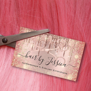 Friseursalon Friseursalon Rose Confetti Visitenkarte