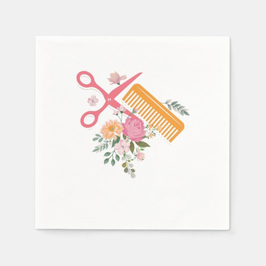 Friseursalon Frisör Schere Haar Stylist Barbe Serviette (Vorderseite)