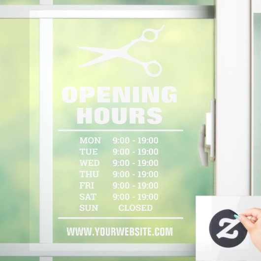 Friseursalon für Friseursalon Öffnungszeiten Fenst Fensteraufkleber (Zuhause)
