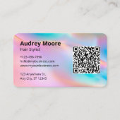 Friseursalon für Haarstühle Logo QR Code Salon Visitenkarte (Vorderseite)
