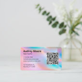 Friseursalon für Haarstühle Logo QR Code Salon Visitenkarte (Stehend Vorderseite)