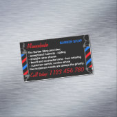 Friseursalon für Männer mit schwarzer Stange Magnetische Visitenkarte (Beispiel)