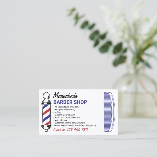 Friseursalon für Männer Visitenkarte (Stehend Vorderseite)