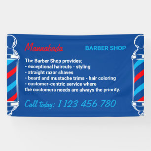 Friseursalon für Schiffe mit rotem Pole Banner