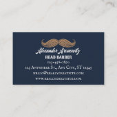 Friseursalon für Vintage Schnurbart Visitenkarte (Rückseite)