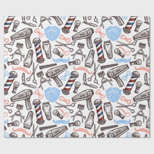 Friseursalon Geschenkpapier (Flach)