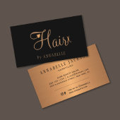 Friseursalon Glattleder Schwarz Gold Metallhaarsty Visitenkarte