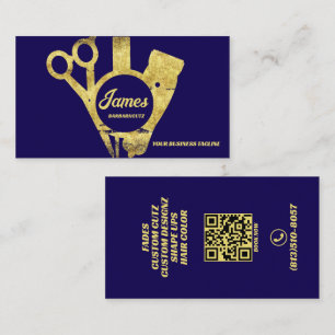 Friseursalon Gold Blue Salon Visitenkarte