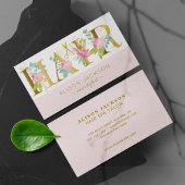 Friseursalon Gold Rosa Glattleder Visitenkarte