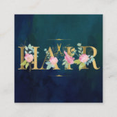 Friseursalon Gold Rosa Rosa Marineblau Luxusglasur Quadratische Visitenkarte (Vorderseite)