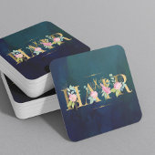 Friseursalon Gold Rosa Rosa Marineblau Luxusglasur Quadratische Visitenkarte