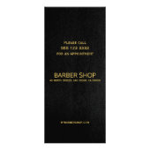 Friseursalon Gold schwarzes Leder Look Preisliste Werbekarte (Hinten)