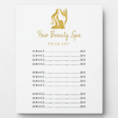 Friseursalon Gold Weißer Preis Fotoplatte (Vorderseite)