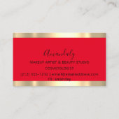 Friseursalon Goldene Schere Rot Visitenkarte (Rückseite)