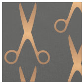 Friseursalon Goldschere dunkelgraues Muster Stoff (Nahaufnahme)