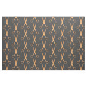 Friseursalon Goldschere dunkelgraues Muster Stoff (Fat Quarter (45,7 x 55,9 cm))