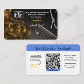 Friseursalon Google Review Template mit QR Visitenkarte (Vorne/Hinten)