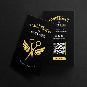 Friseursalon Haar Friseur Barbierladen Schwarz Gol Visitenkarte