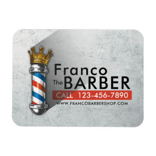 Friseursalon Haar Shop Königskrone Friseurstange Magnet