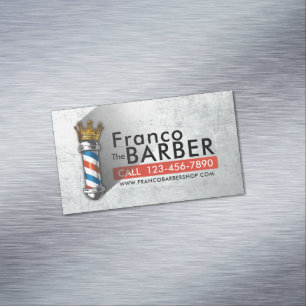 Friseursalon Haar Shop Königskrone Friseurstange Magnetische Visitenkarte
