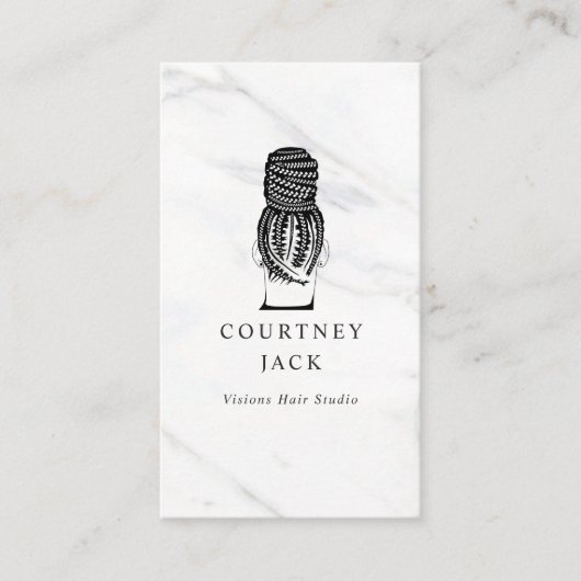 Friseursalon Haare Friseur Luxus Marmor Visitenkarte (Vorderseite)