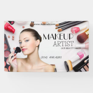 Friseursalon Haarschnitt elegante Visagistin moder Banner