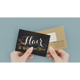 Friseursalon-Haarstylist-Geschenkgutschere Rabattkarte