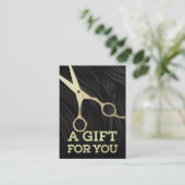 Friseursalon-Haarstylist-Geschenkgutschere Rabattkarte (Stehend Vorderseite)