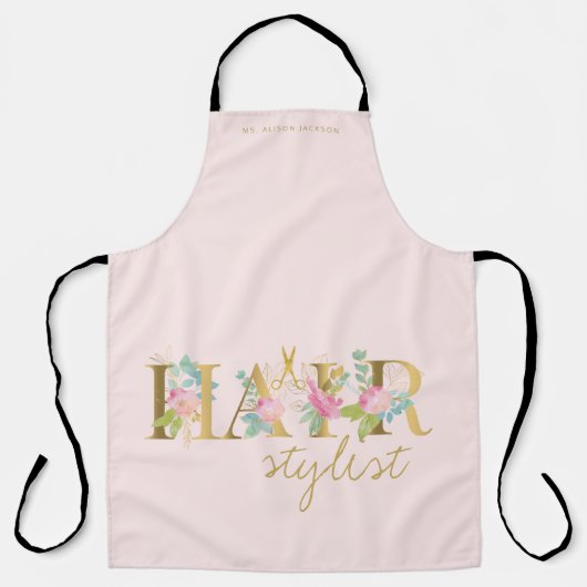 Friseursalon-Haarstylist-Logo für schicke Typograf Schürze (Vorderseite)