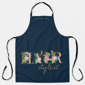 Friseursalon-Haarstylist-Logo für schicke Typograf Schürze (Vorderseite)