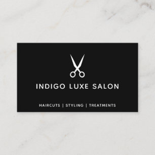 Friseursalon Hairstylist Moderne Schere Schwarz Visitenkarte