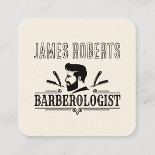 Friseursalon Hairstylist Professioneller Barbier Quadratische Visitenkarte