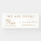 Friseursalon: hairstylistischer Name Kupfergold We Banner (Horizontal)