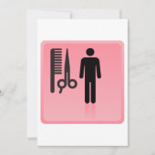 Friseursalon Icon Haarschnitt Kamm und Schere Einladung (Vorderseite)