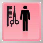Friseursalon Icon Haarschnitt Kamm und Schere Poster (Vorne)