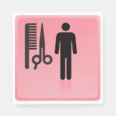 Friseursalon Icon Haarschnitt Kamm und Schere Serviette (Vorderseite)