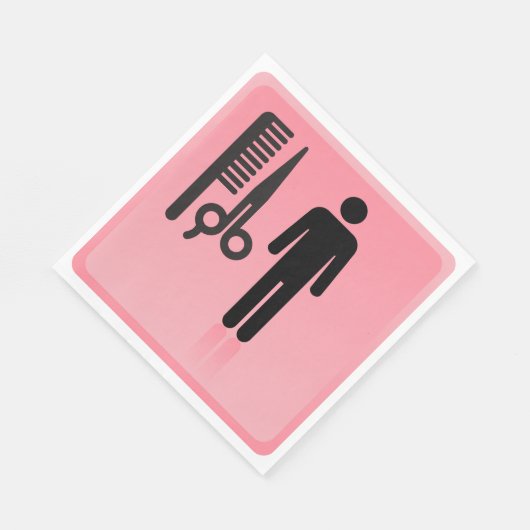 Friseursalon Icon Haarschnitt Kamm und Schere Serviette (Ecke)