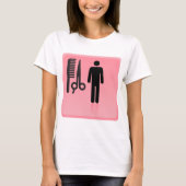 Friseursalon Icon Haarschnitt Kamm und Schere T-Shirt (Vorderseite)