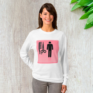 Friseursalon Icon Haarschnitt Kamm und Schere T-Shirt
