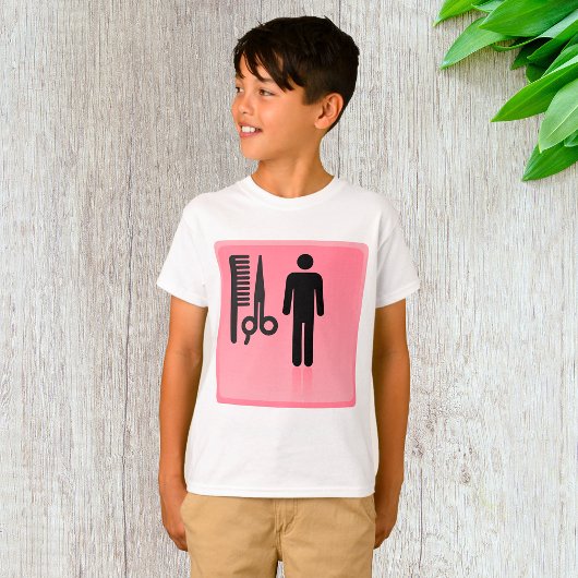 Friseursalon Icon Haarschnitt Kamm und Schere T-Shirt