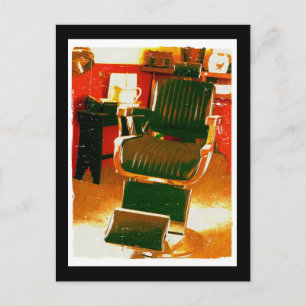 Friseursalon im Vintage-Stil Postkarte