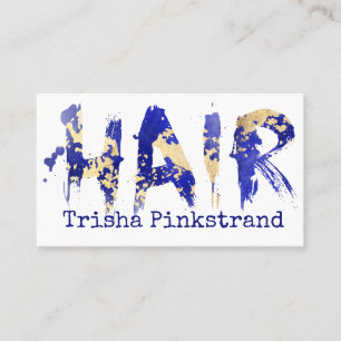 Friseursalon Imitat Goldflocken Visitenkarte