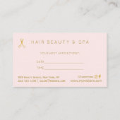 Friseursalon Imitate Goldrot Luxus-Termin Visitenkarte (Rückseite)